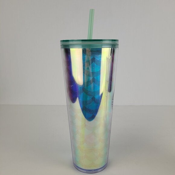 2019 Holiday Starbucks Mermaid Iridescent Scales/Reusable Cup Bundle Set of 2 - Picture 7 of 15